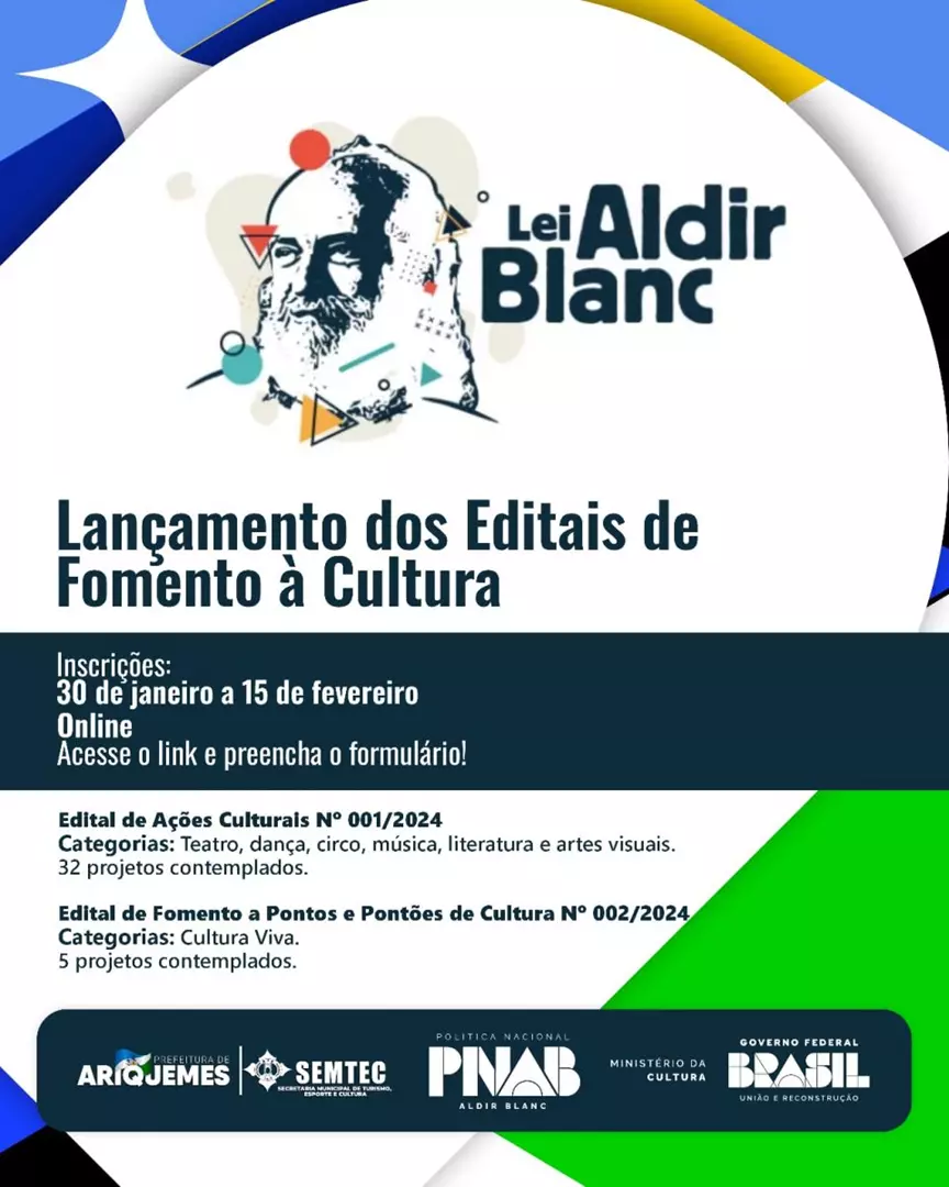 ARIQUEMES: Prefeitura anuncia lançamento de editais para ações culturais